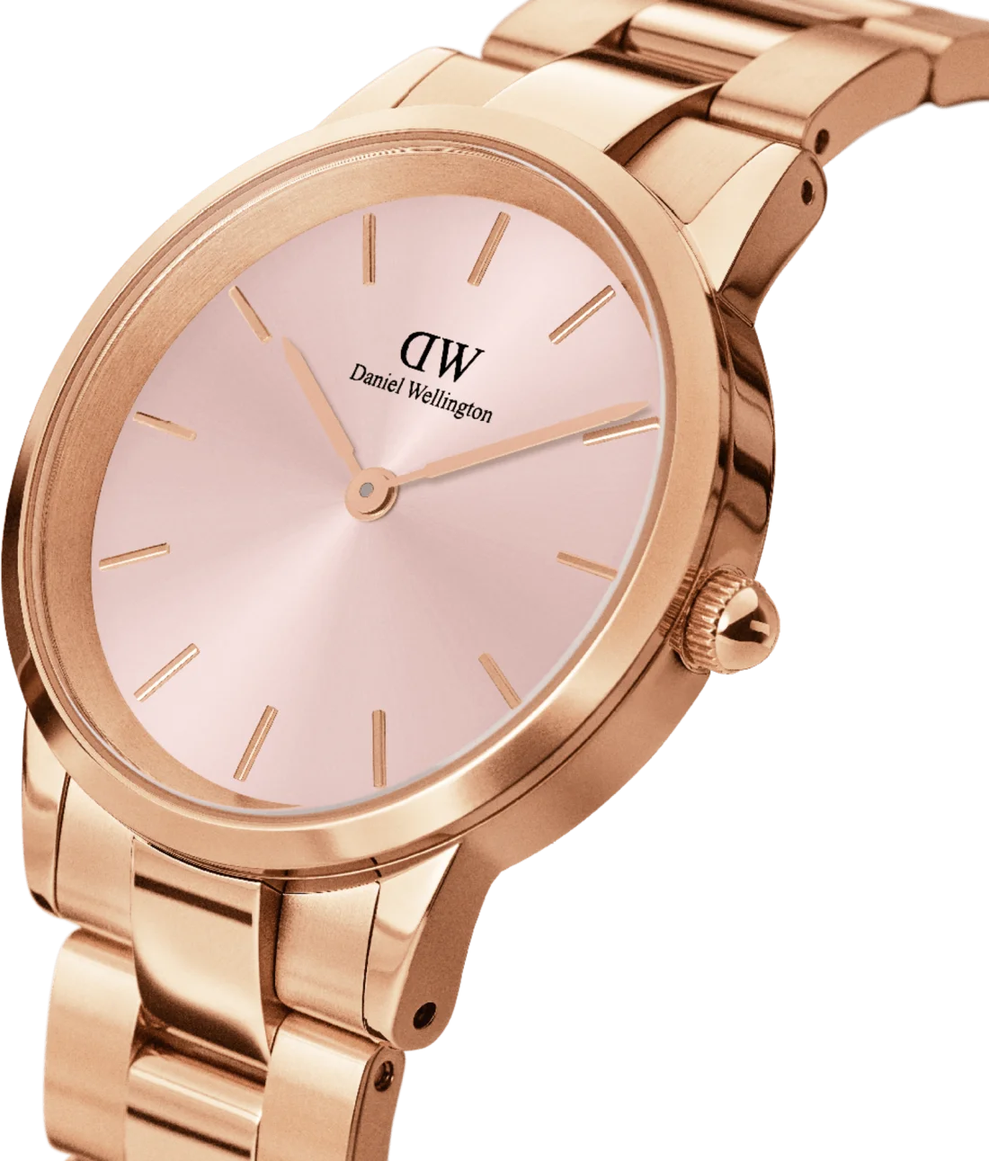 Montre Femme Daniel Wellington Iconic Link 28mm DW00100370, Cadran et Bracelet Acier Or Rose vue 2