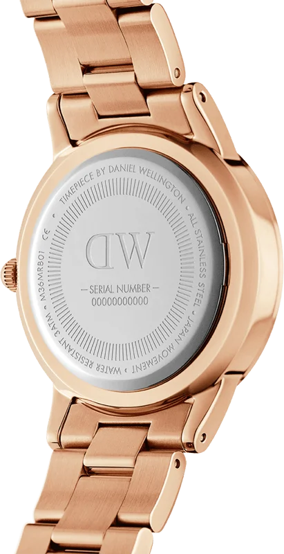 Montre Femme Daniel Wellington Iconic Link 28mm DW00100370, Cadran et Bracelet Acier Or Rose vue 4