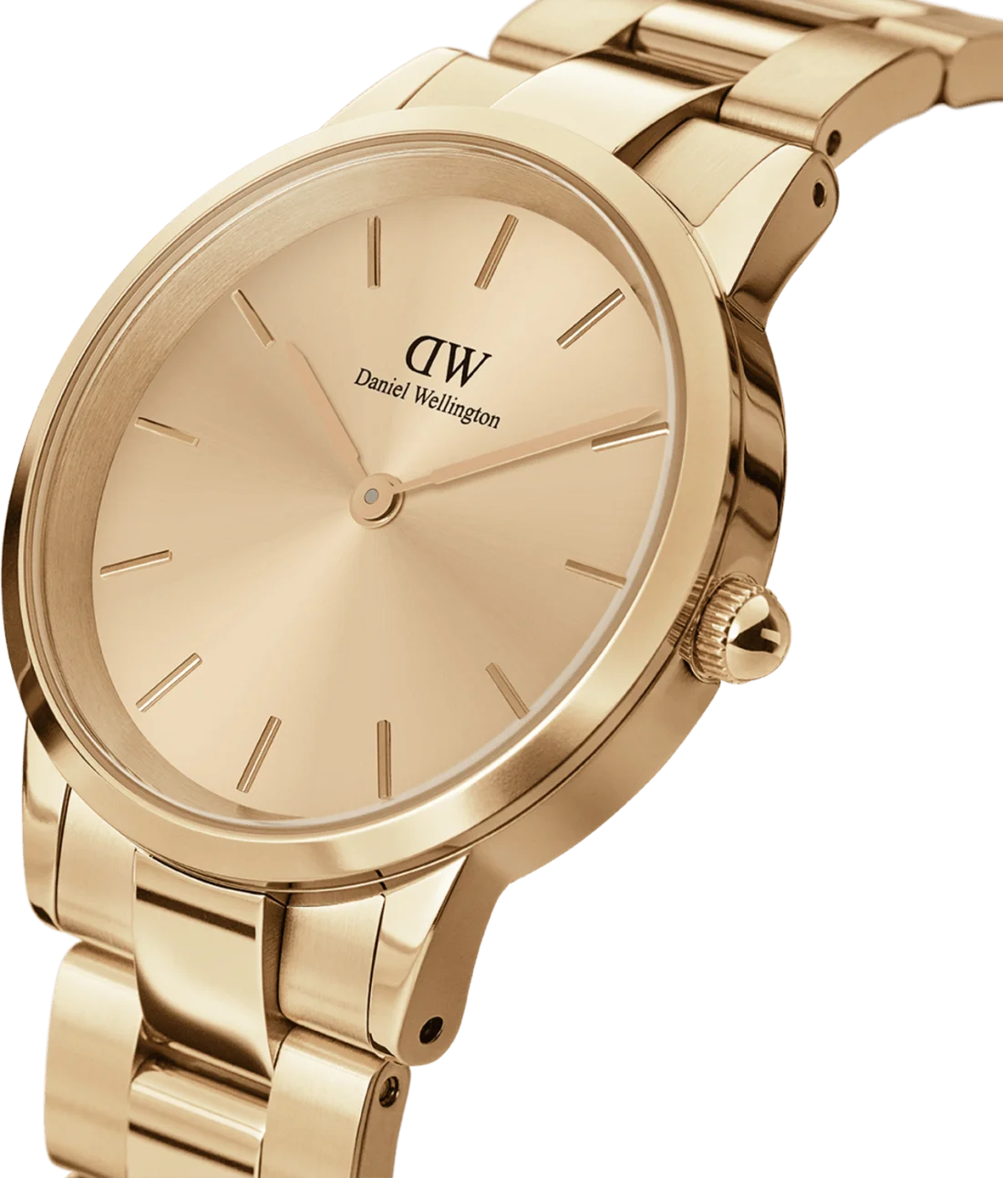 Montre Femme Daniel Wellington DW00100403 Iconic Link 28mm Cadran Doré Acier Plaqué Or Jaune vue 2