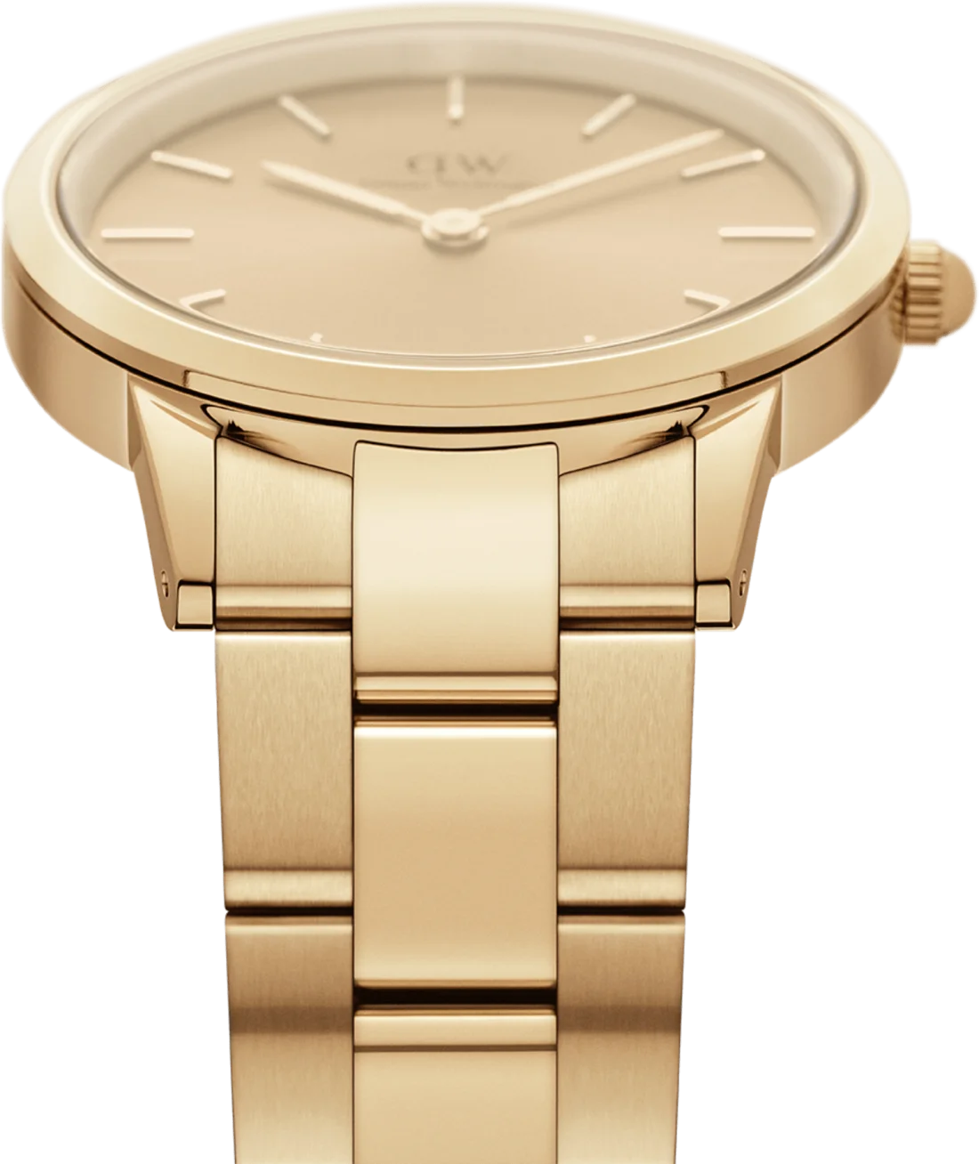 Montre Femme Daniel Wellington DW00100403 Iconic Link 28mm Cadran Doré Acier Plaqué Or Jaune vue 3