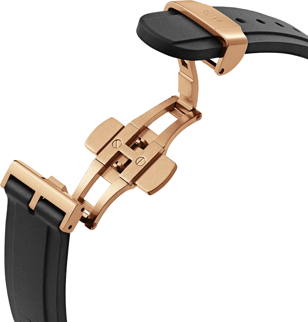 Montre Daniel Wellington DW00100426 Iconic Link 32mm, Cadran Noir, Boîtier Or Rose, Bracelet Silicone Noir - Pour Femme vue 3