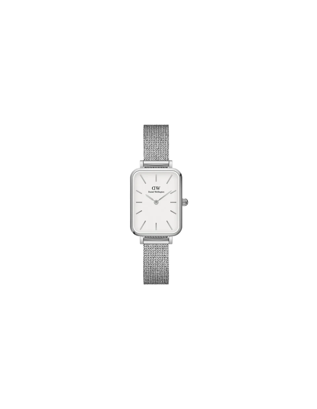 Montre Femme Daniel Wellington Quadro Pressed Sterling DW00100438 - Cadran Blanc, Maille Milanaise Argent