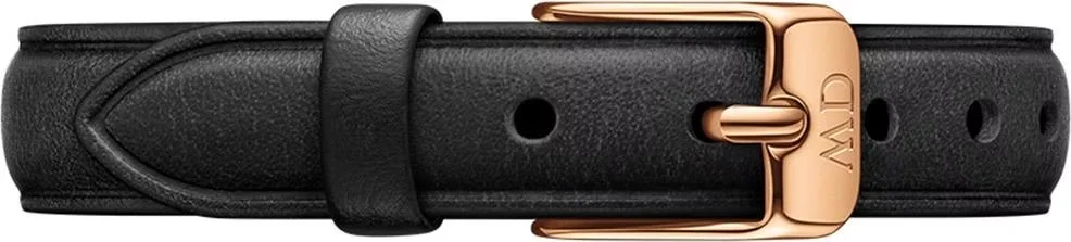 Montre Femme Daniel Wellington DW00100450 Quadro XL Cadran Blanc Rectangulaire, Boîtier Or Rose, Bracelet Cuir Noir vue 4