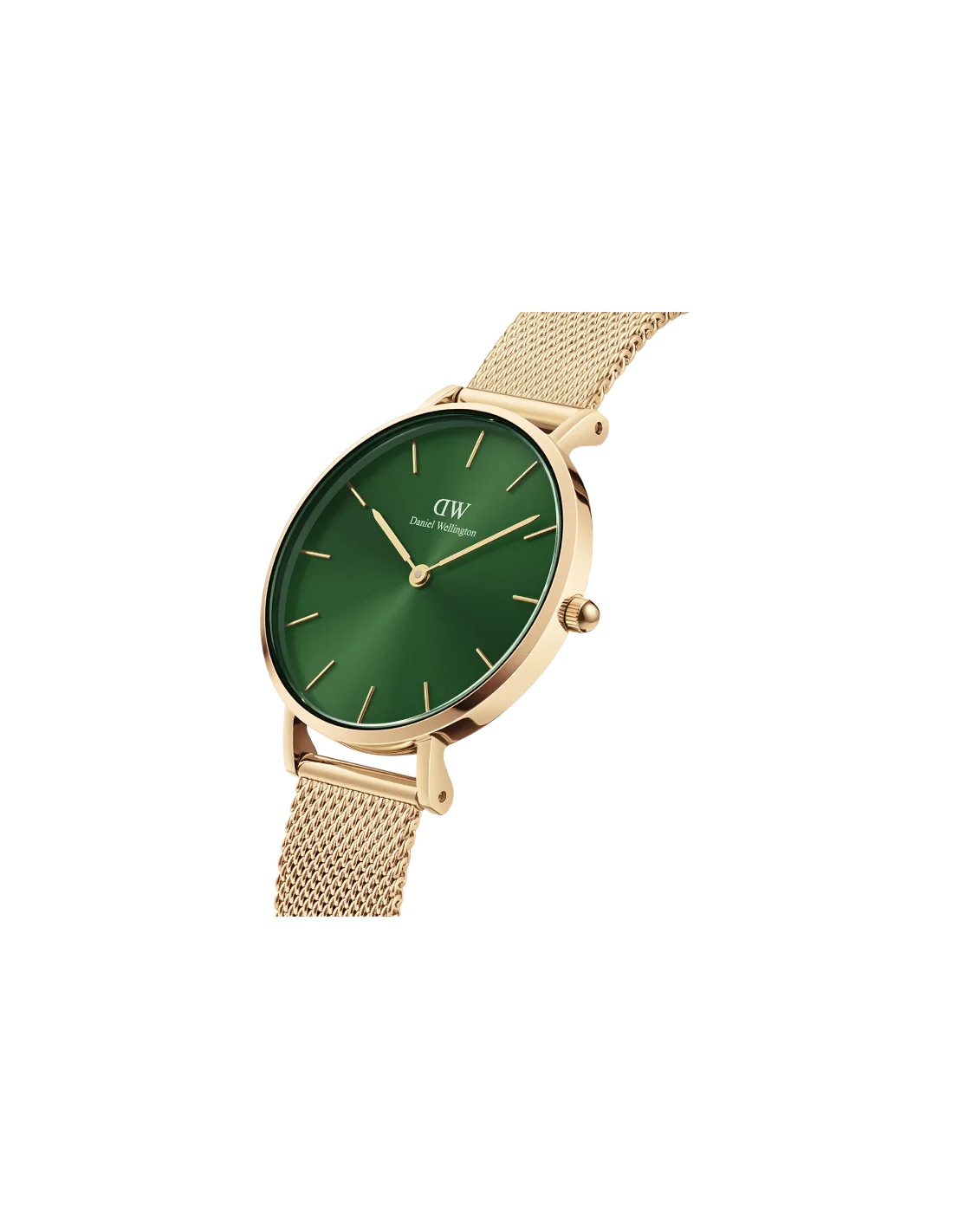 Daniel Wellington Petite Emerald DW00100479 - Montre femme 28mm cadran vert or maille milanaise vue 2