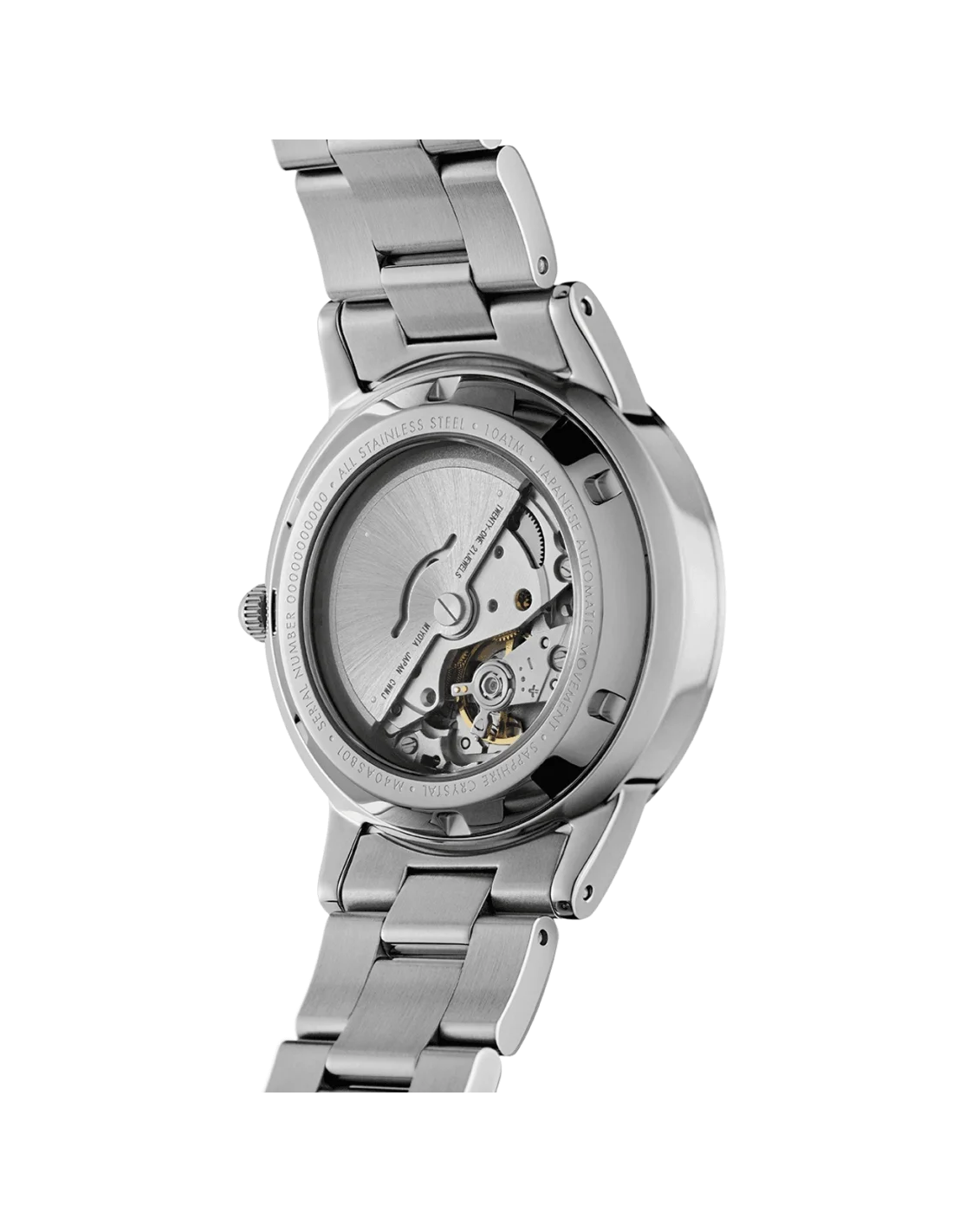 Montre Daniel Wellington DW00100482 Iconic Link Automatique 40mm - Boîtier et bracelet acier argent, cadran noir vue 3