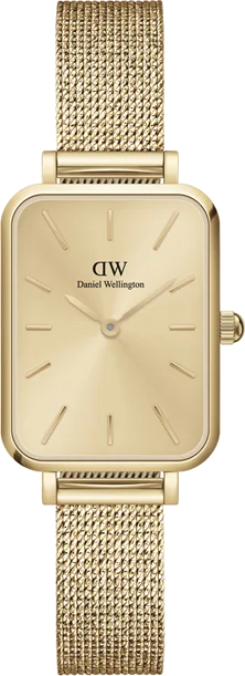 Montre Femme Daniel Wellington DW00100485 Quadro Rectangulaire Or Rose Maille Acier