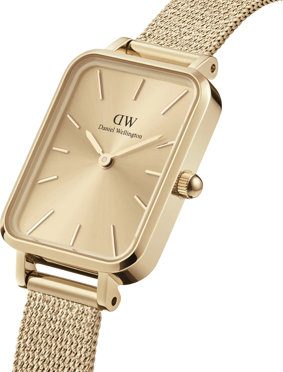 Montre Femme Daniel Wellington DW00100485 Quadro Rectangulaire Or Rose Maille Acier vue 2