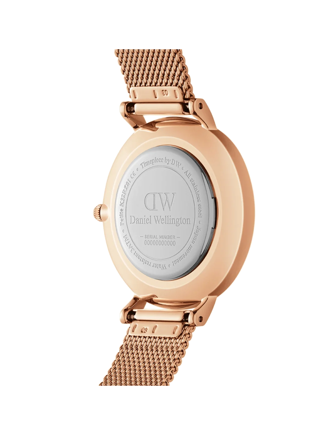 Montre Femme Daniel Wellington Petite Melrose Pearl DW00100513 - Cadran Nacré Rose 28mm, Bracelet Maille Milanaise Or Rose vue 3