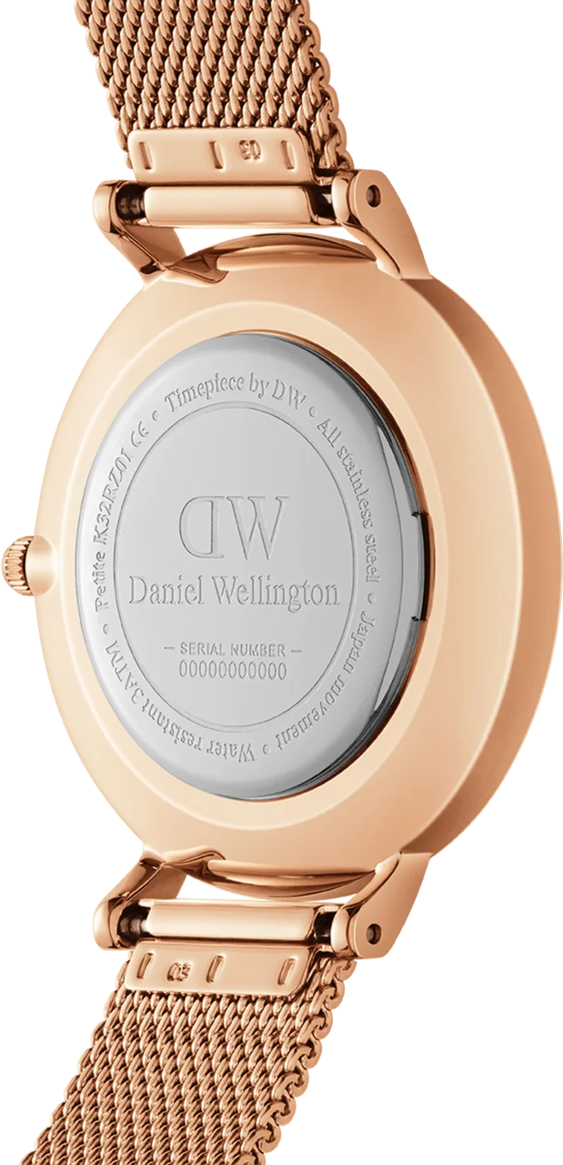 Montre Femme Daniel Wellington Petite Melrose Pearl 32mm DW00100516 - Boîtier et bracelet or rose, cadran rose nacré vue 3