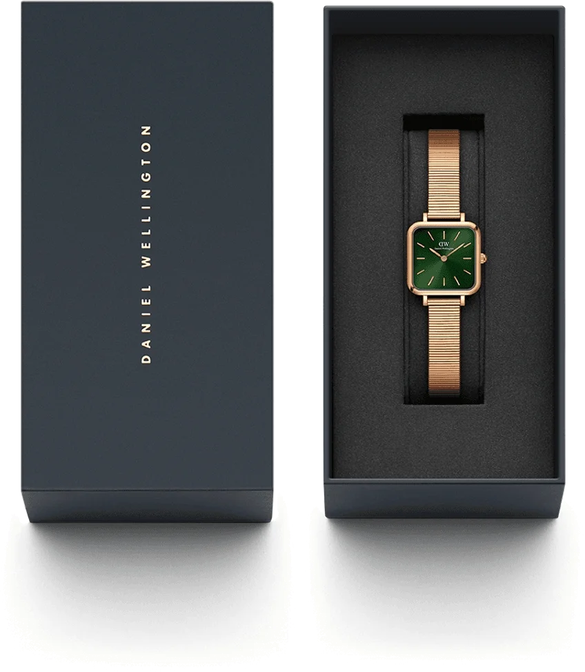 Montre Femme Daniel Wellington DW00100519 Quadro Studio - Boîtier Carré Or Rose, Cadran Vert vue 5