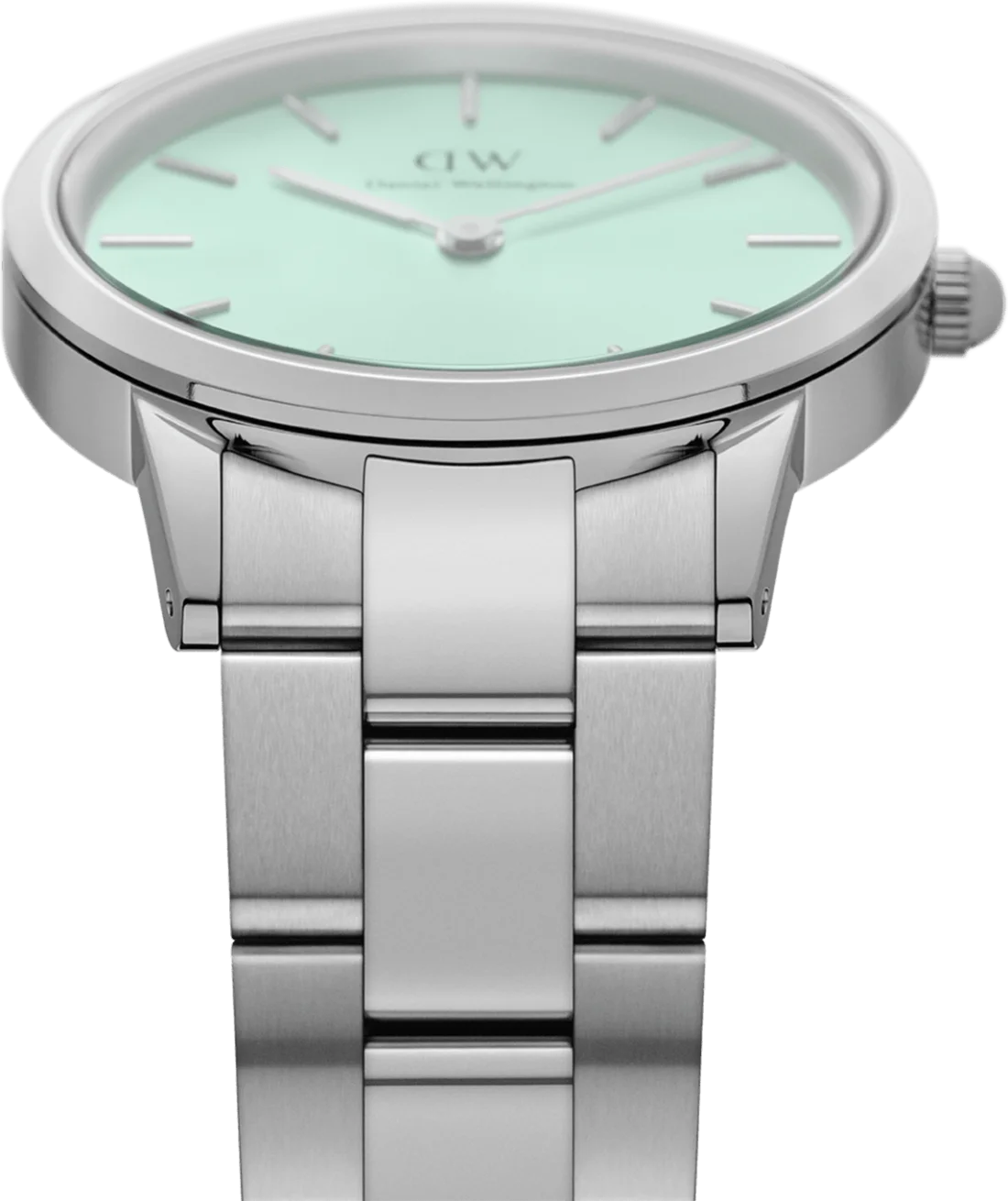 Montre Daniel Wellington DW00100537 Iconic Link pour femme, cadran vert pastel 28mm, bracelet acier poli vue 3