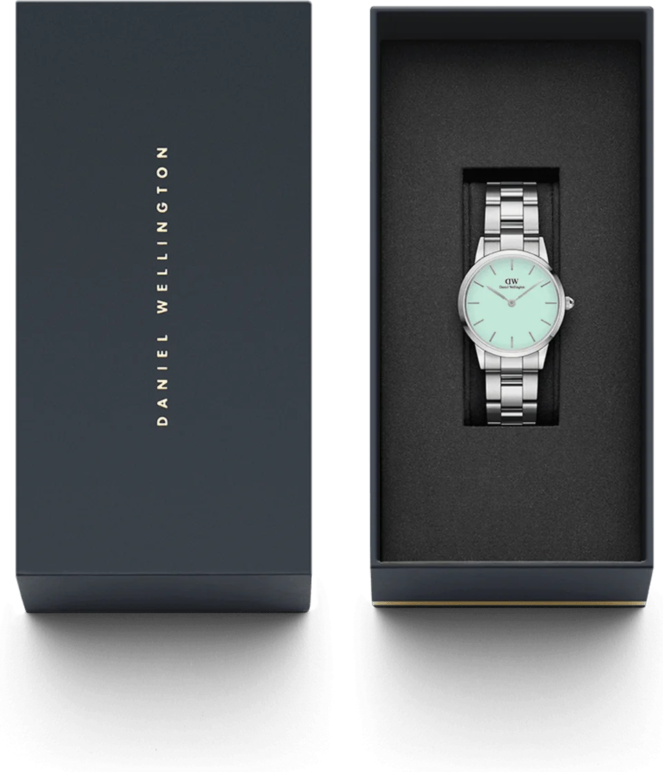 Montre Daniel Wellington DW00100537 Iconic Link pour femme, cadran vert pastel 28mm, bracelet acier poli vue 6