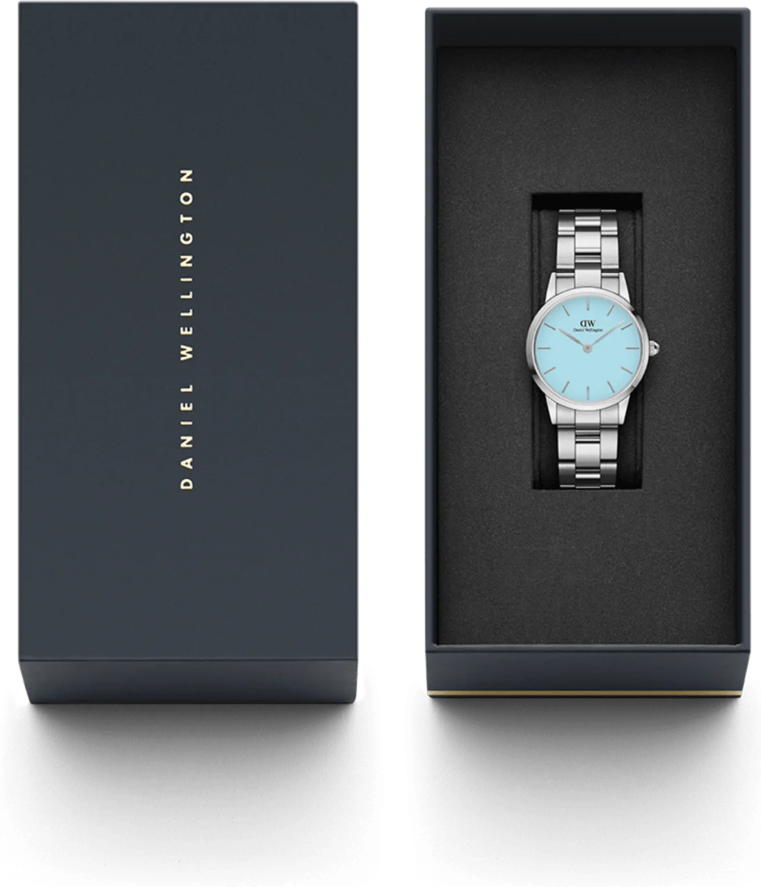 Montre Daniel Wellington DW00100540 Iconic Link, cadran bleu pastel Capri 28mm, bracelet acier poli pour femme vue 6