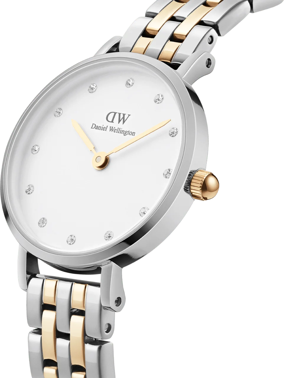 Montre Femme Daniel Wellington Petite Lumine DW00100616, Cadran Blanc, Bracelet Bicolore Argent et Or vue 2