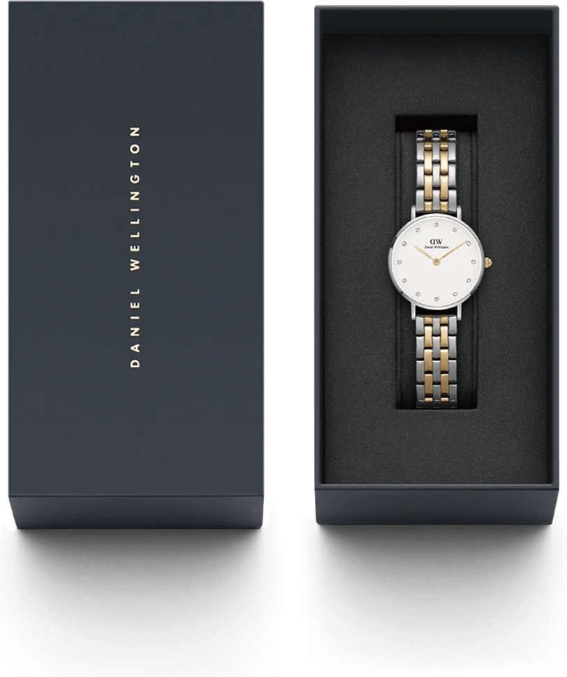Montre Femme Daniel Wellington Petite Lumine DW00100616, Cadran Blanc, Bracelet Bicolore Argent et Or vue 4