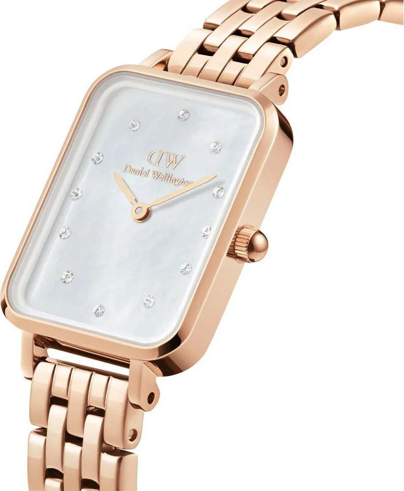 Montre Femme Daniel Wellington DW00100620 Quadro Lumine - Cadran Nacre, Cristaux et Boîtier Or Rose vue 2
