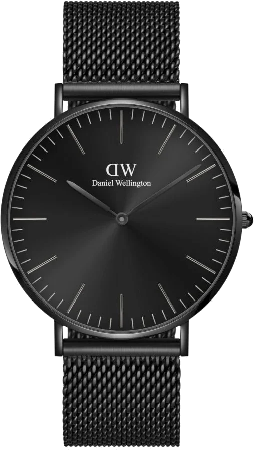 Montre Unisexe Daniel Wellington DW00100632, Cadran et Maille Milanaise Noire 40mm
