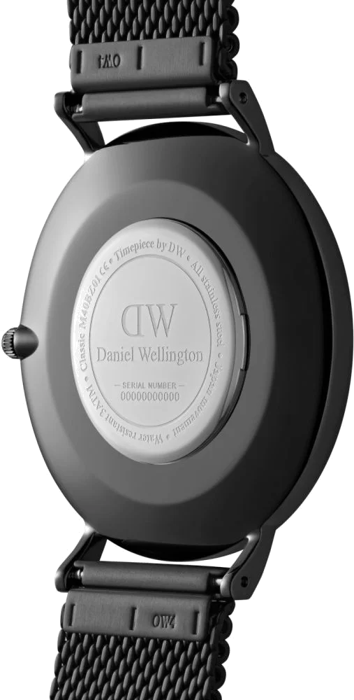 Montre Unisexe Daniel Wellington DW00100632, Cadran et Maille Milanaise Noire 40mm vue 3