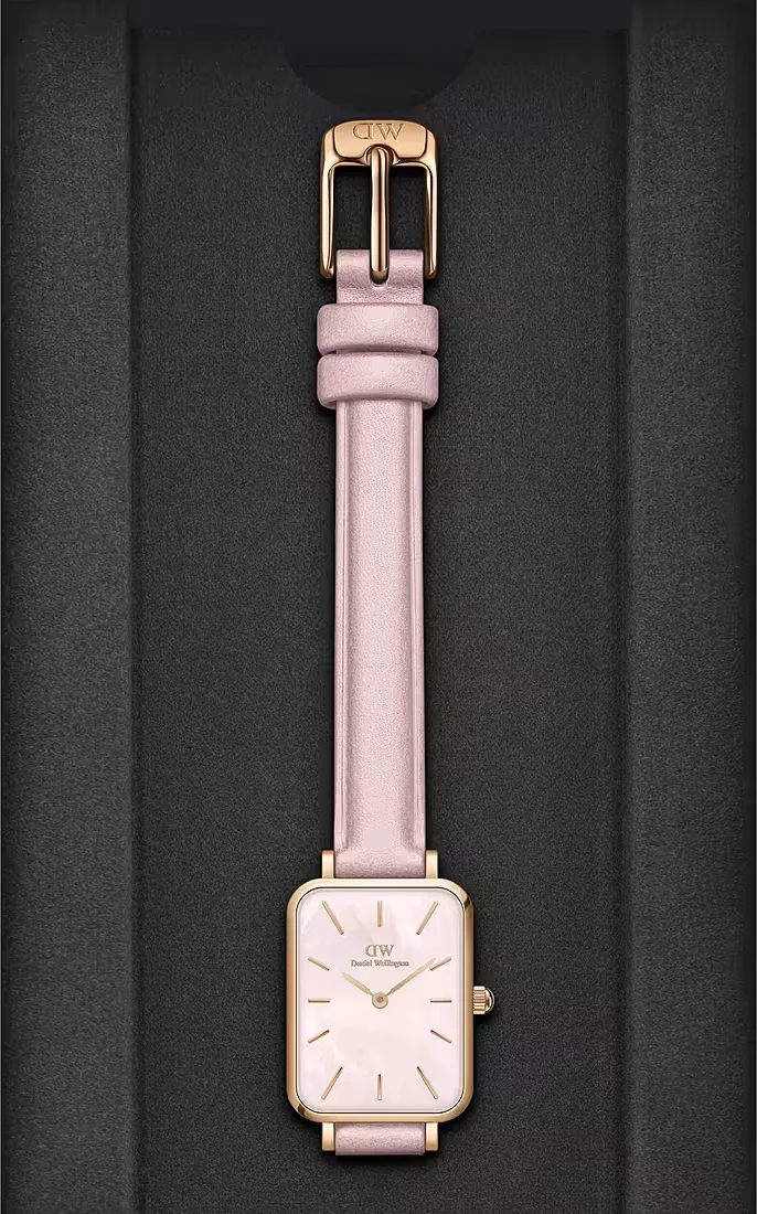 Montre Femme Daniel Wellington DW00100636 Quadro - Cadran Rectangulaire Rose Nacre, Boîtier Or Rose vue 4