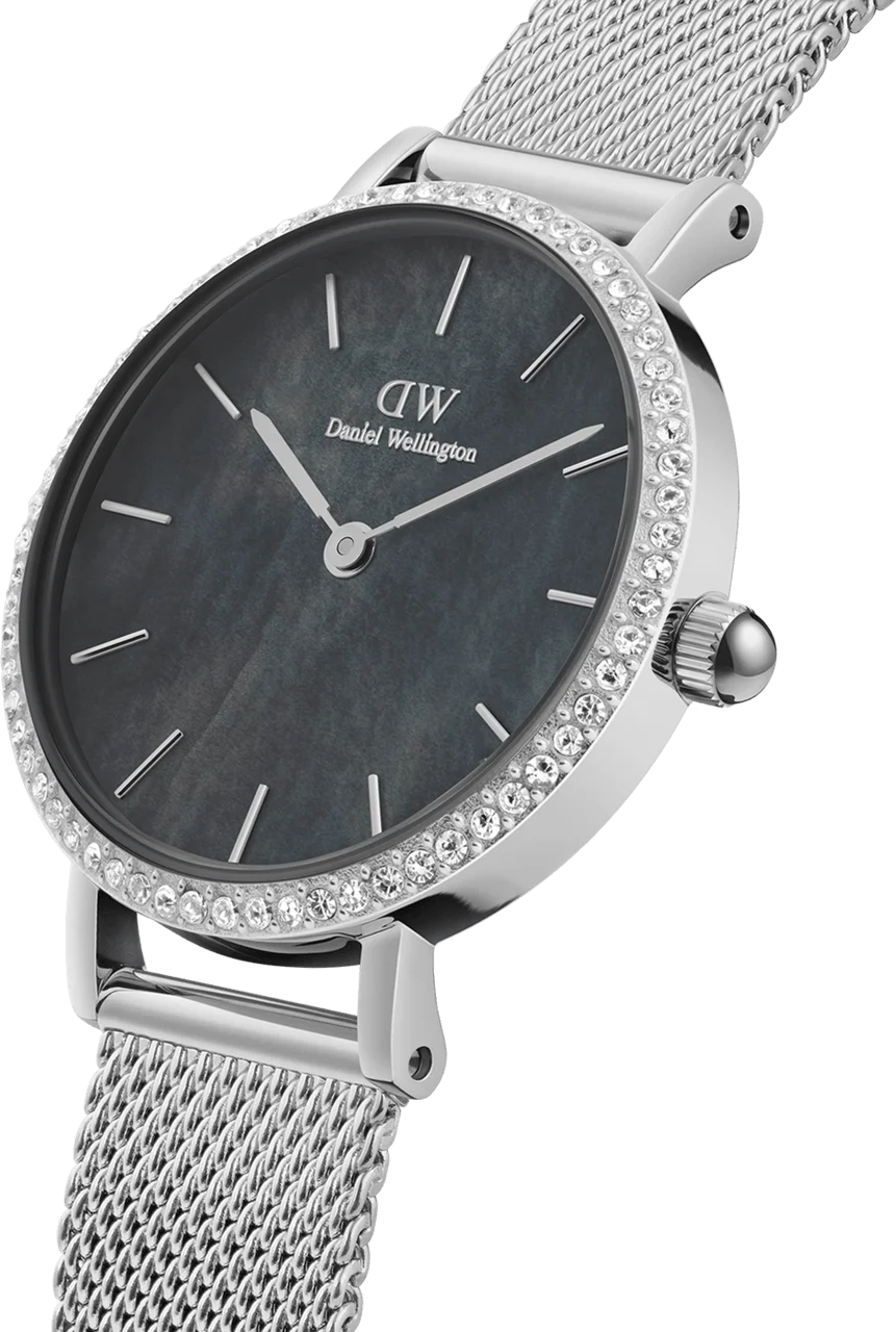 Montre Femme Daniel Wellington Petite Lumine Bezel Sterling DW00100661 - Cadran Noir Nacré, Boîtier Argent vue 2