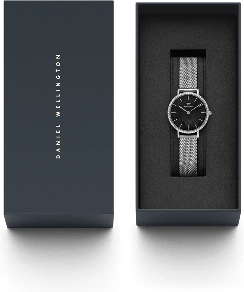 Montre Femme Daniel Wellington Petite Lumine Bezel Sterling DW00100661 - Cadran Noir Nacré, Boîtier Argent vue 4