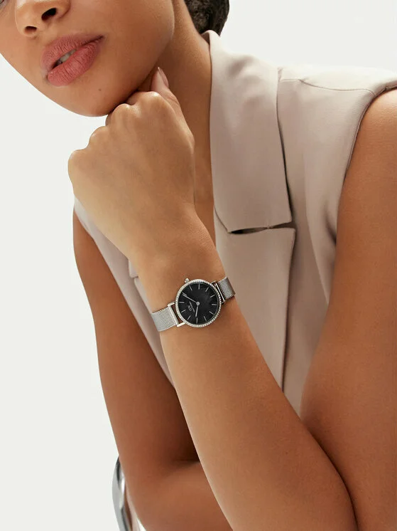 Montre Femme Daniel Wellington Petite Lumine Bezel Sterling DW00100661 - Cadran Noir Nacré, Boîtier Argent vue 5