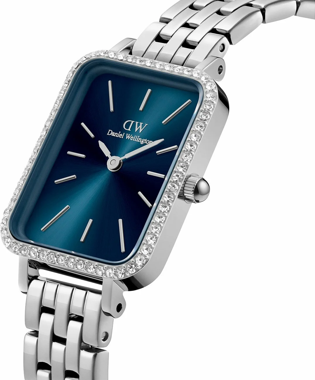 Montre Femme Daniel Wellington DW00100670 - Boîtier Rectangulaire Argenté, Cadran Bleu Arctique, Bracelet Acier vue 2