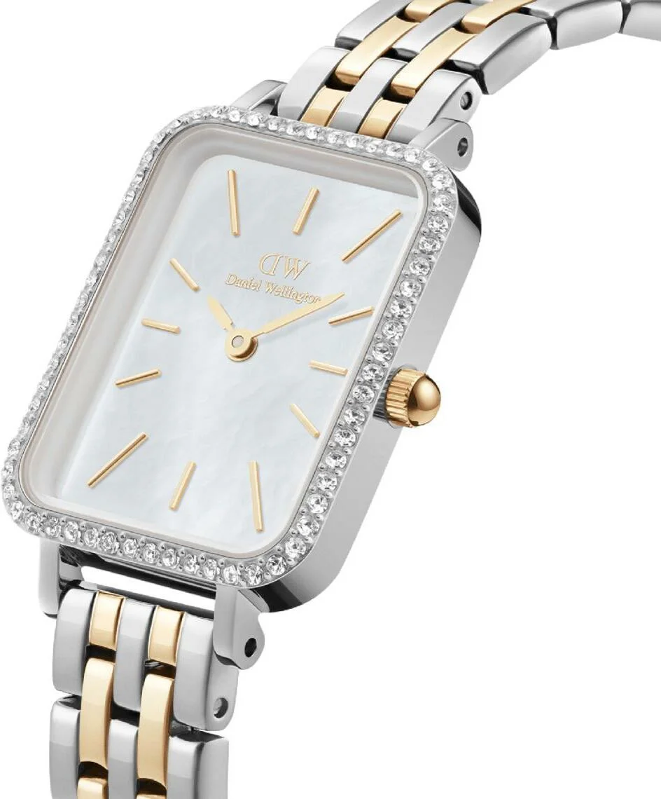 Montre Femme Daniel Wellington DW00100671 Quadro Lumine - Cadran Nacre Blanc & Bracelet Acier Bicolore vue 2