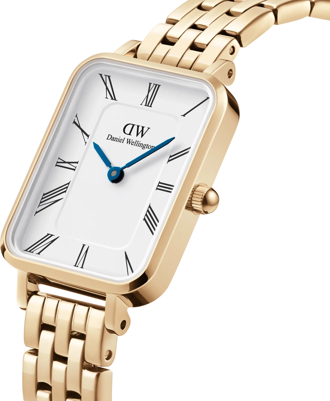Montre Femme Daniel Wellington DW00100688 Quadro - Cadran Rectangulaire Blanc, Maille Milanaise Or Rose vue 2