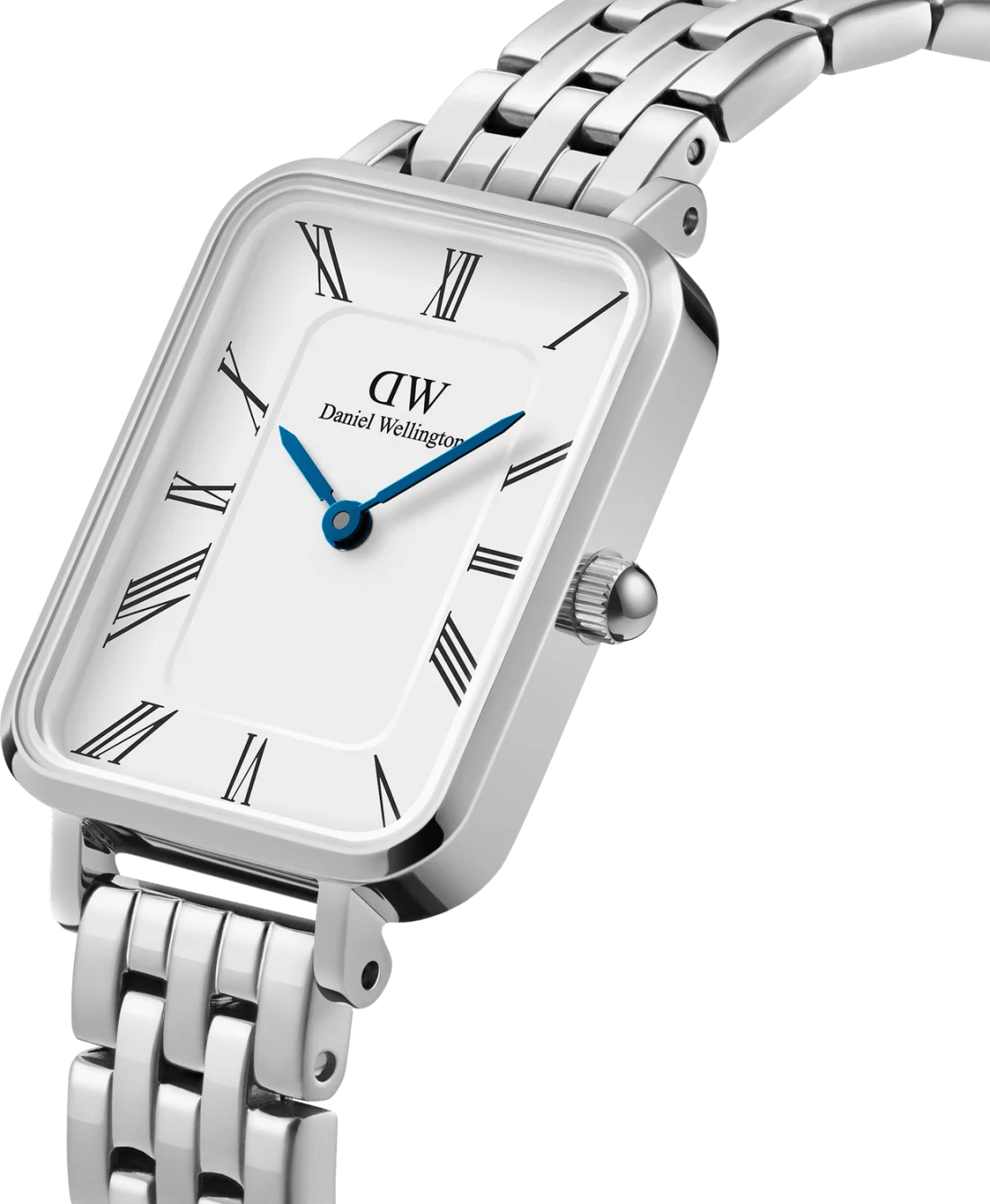 Montre Femme Daniel Wellington DW00100691 Quadro Rectangulaire Cadran Blanc Maille Milanaise Or Rose vue 2