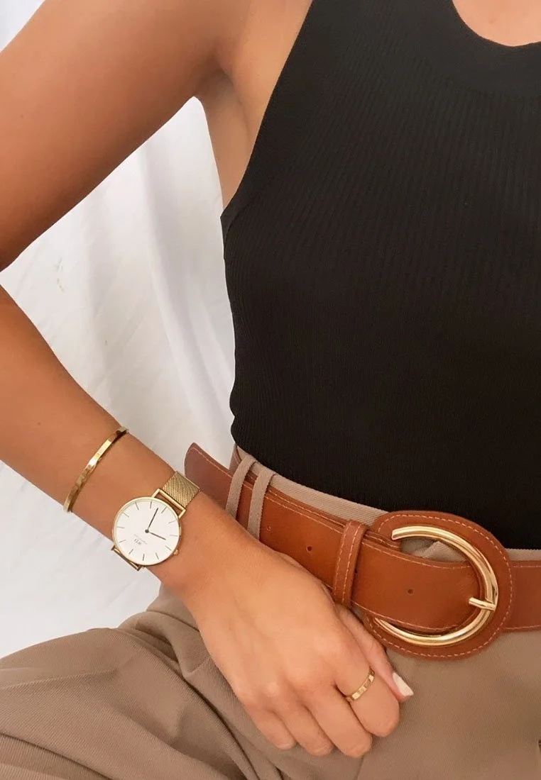 Bracelet Daniel Wellington Classic Jonc acier poli jaune doré DW00400075 Taille S vue 4