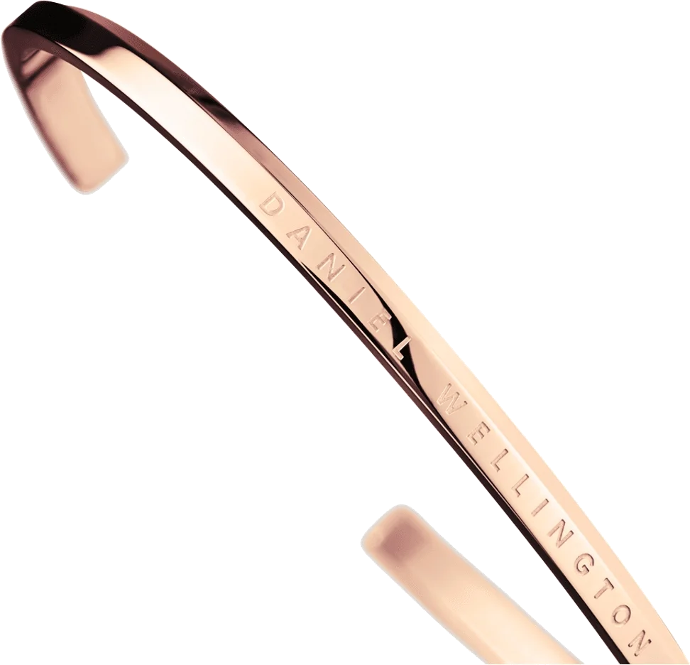 Bracelet Daniel Wellington Classic Jonc en acier poli doré or rose - Réf. DW00400001 - Taille L pour femme vue 2