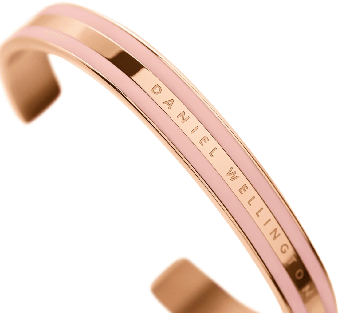 Bracelet Daniel Wellington Emalie Dusty Rose en acier poli doré or rose DW00400011 Taille M vue 3