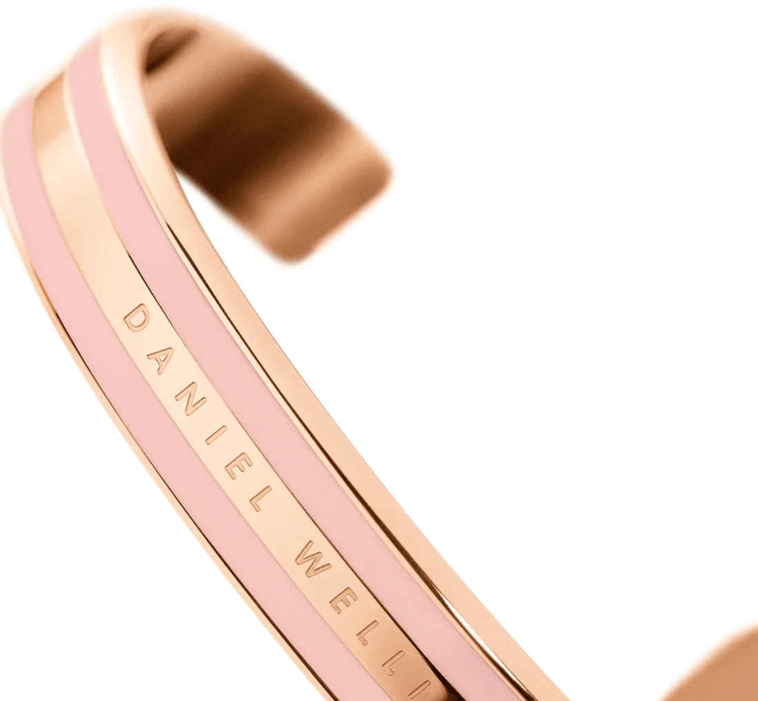 Bracelet Daniel Wellington Emalie Dusty Rose en acier poli doré or rose DW00400011 Taille M vue 4