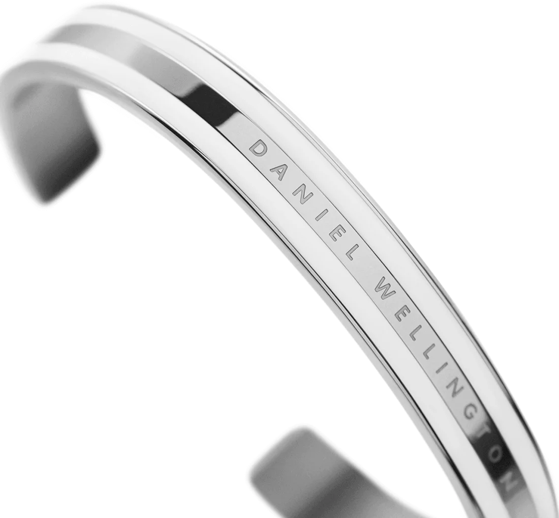 Bracelet Daniel Wellington Emalie Satin White en acier poli argenté pour femme - Réf. DW00400008 vue 2