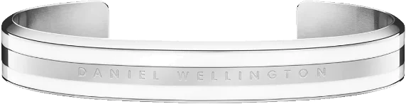 Bracelet Daniel Wellington Emalie Satin White en acier poli argenté pour femme - Réf. DW00400008