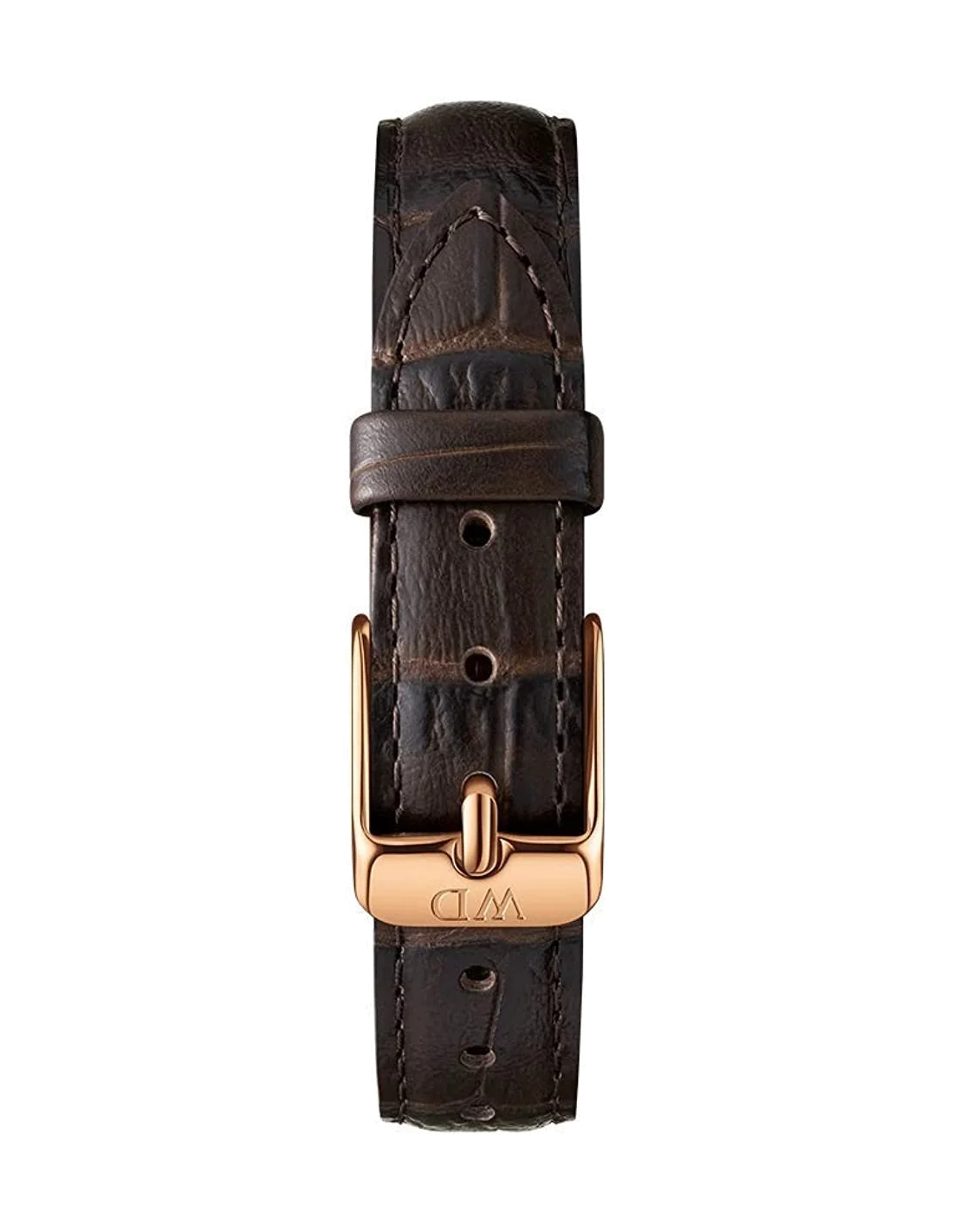 Montre Femme Daniel Wellington Classic Petite DW00100226, Cadran Noir, Bracelet Cuir Marron, Boîtier Or Rose