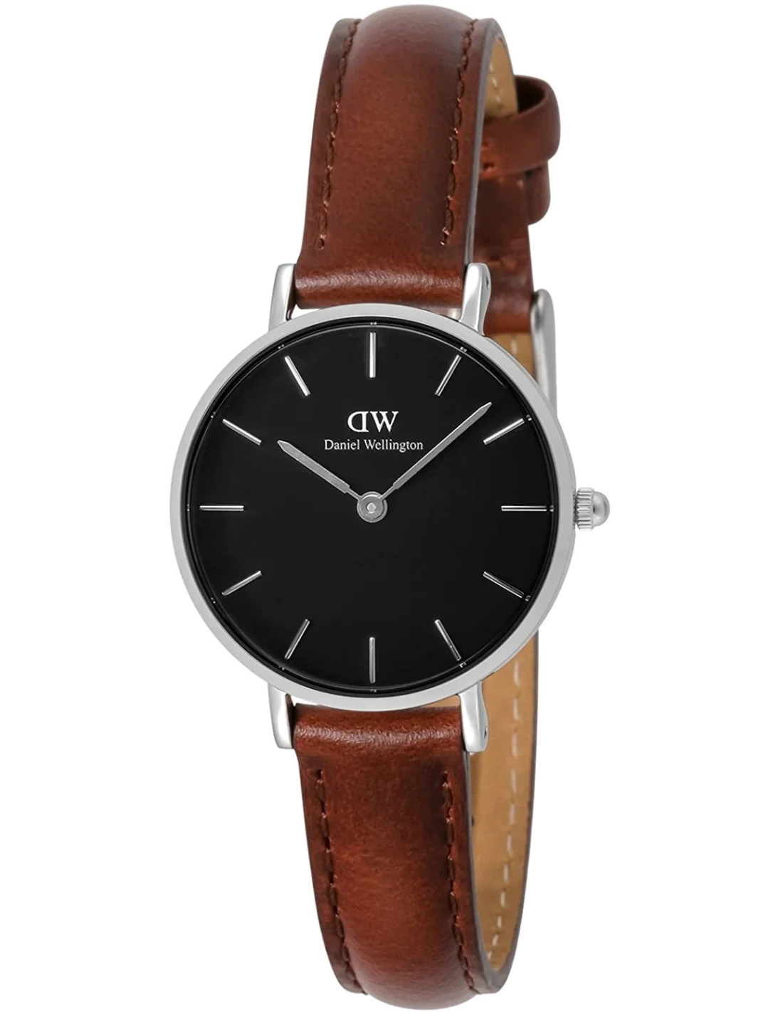 Montre Femme Daniel Wellington Classic Petite DW00100237, Cadran Noir, Bracelet Cuir Marron vue 3