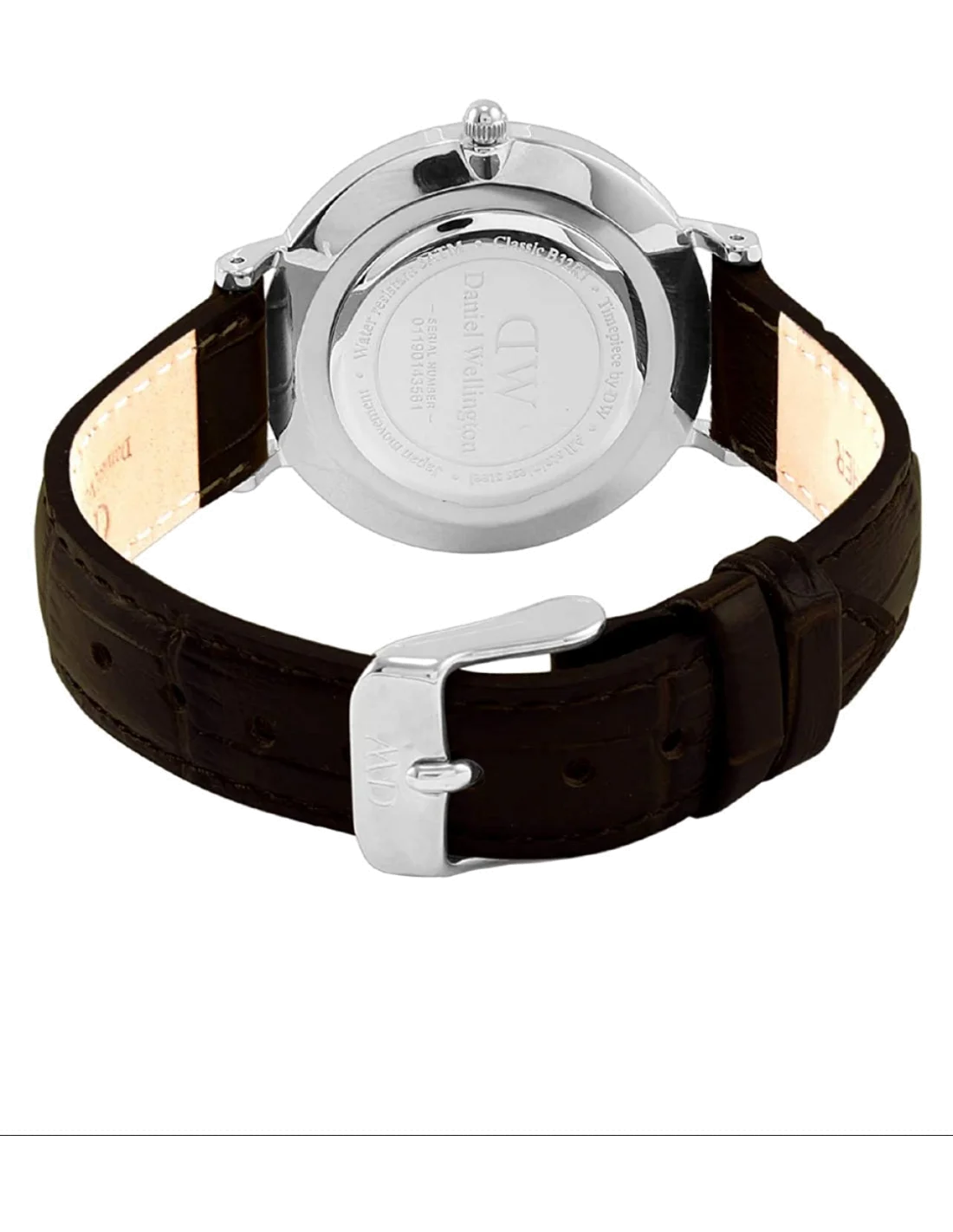 Montre Femme Daniel Wellington Classic Petite DW00100238, Cadran Noir et Bracelet Cuir Marron vue 2