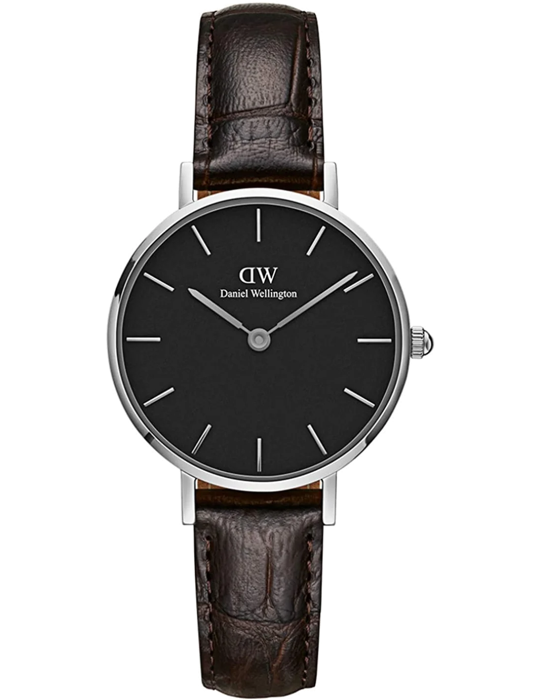 Montre Femme Daniel Wellington Classic Petite DW00100238, Cadran Noir et Bracelet Cuir Marron vue 4