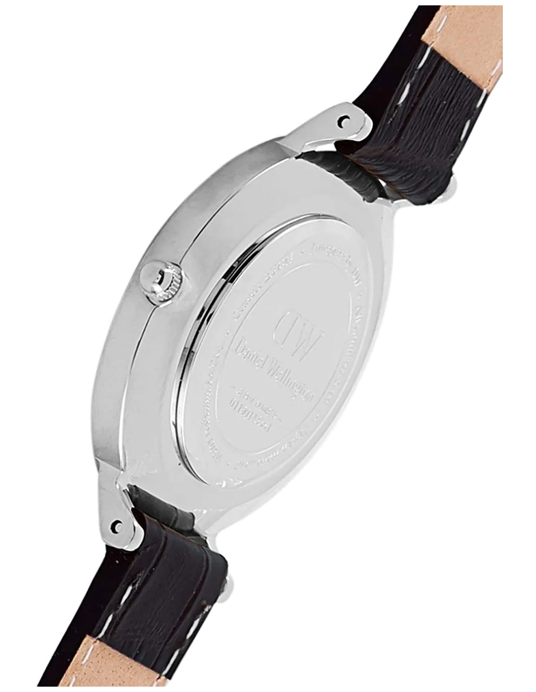 Montre Femme Daniel Wellington Classic Petite DW00100238, Cadran Noir et Bracelet Cuir Marron