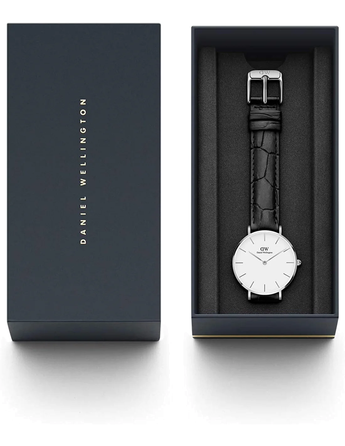 Montre Femme Daniel Wellington Classic Petite, Cadran Noir, Bracelet Cuir Noir, Réf. DW00100235 vue 2