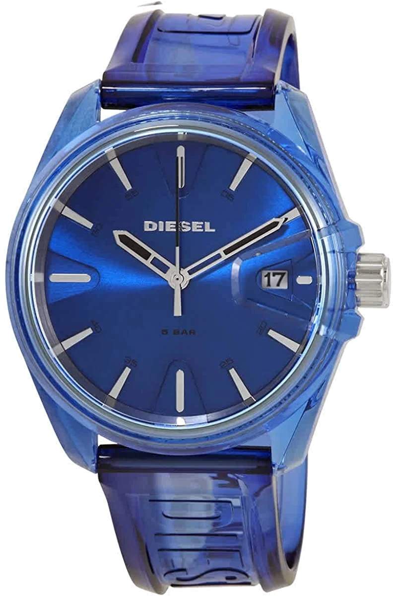 Montre Diesel DZ1927 pour Homme - Cadran et Boîtier Bleu, Bracelet Polyuréthane