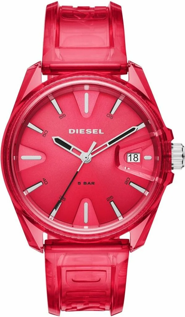 Montre Homme Diesel DZ1930 Quartz - Boîtier et Bracelet Polyuréthane Rouge 42mm vue 2