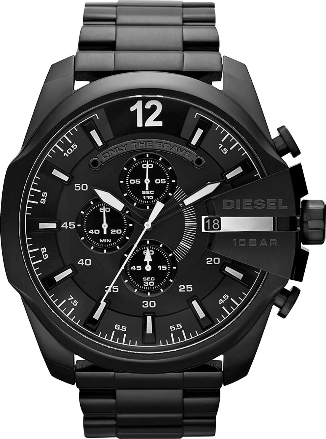 Montre Homme Diesel Mega Chief DZ4283 - Boîtier et bracelet acier noir