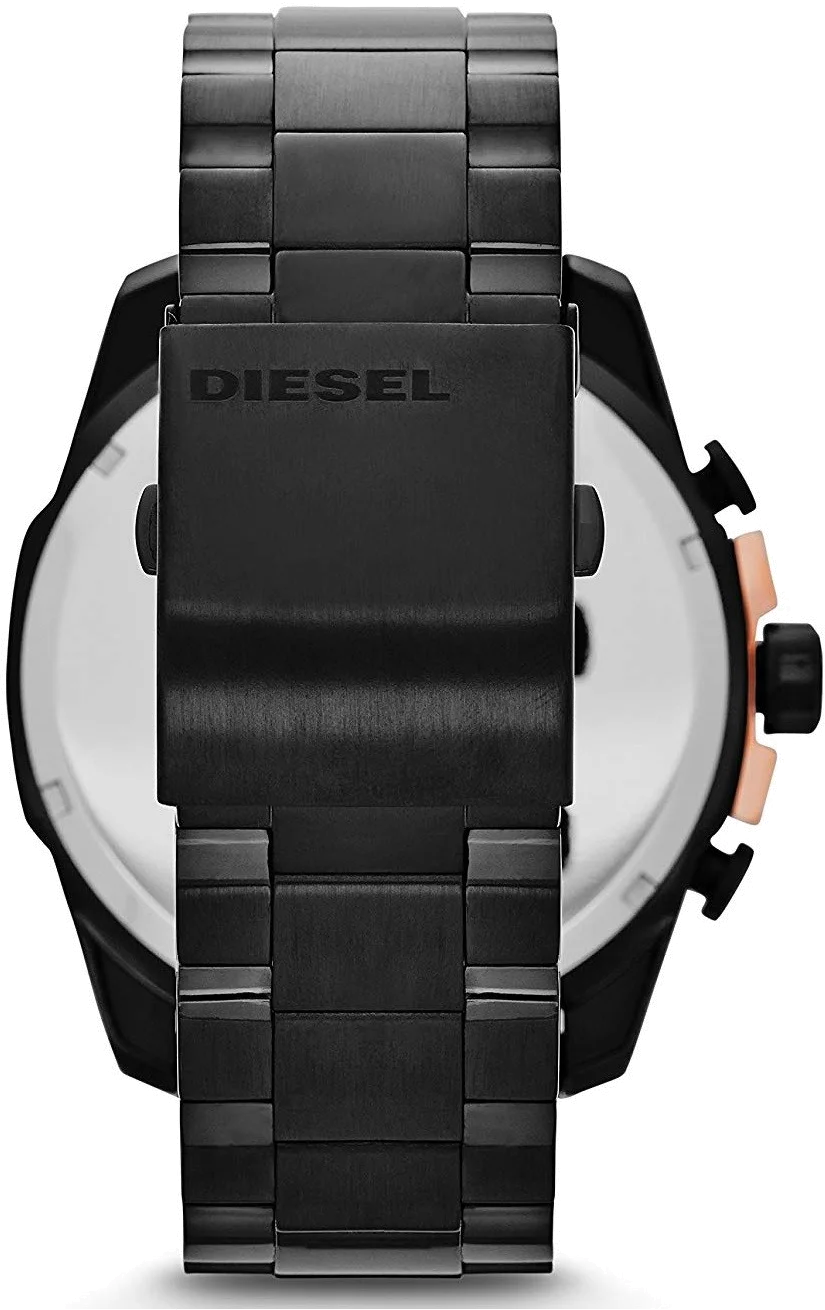 Montre Diesel Mega Chief DZ4309 pour Homme - Boîtier Noir et Inserts Or Rose vue 3