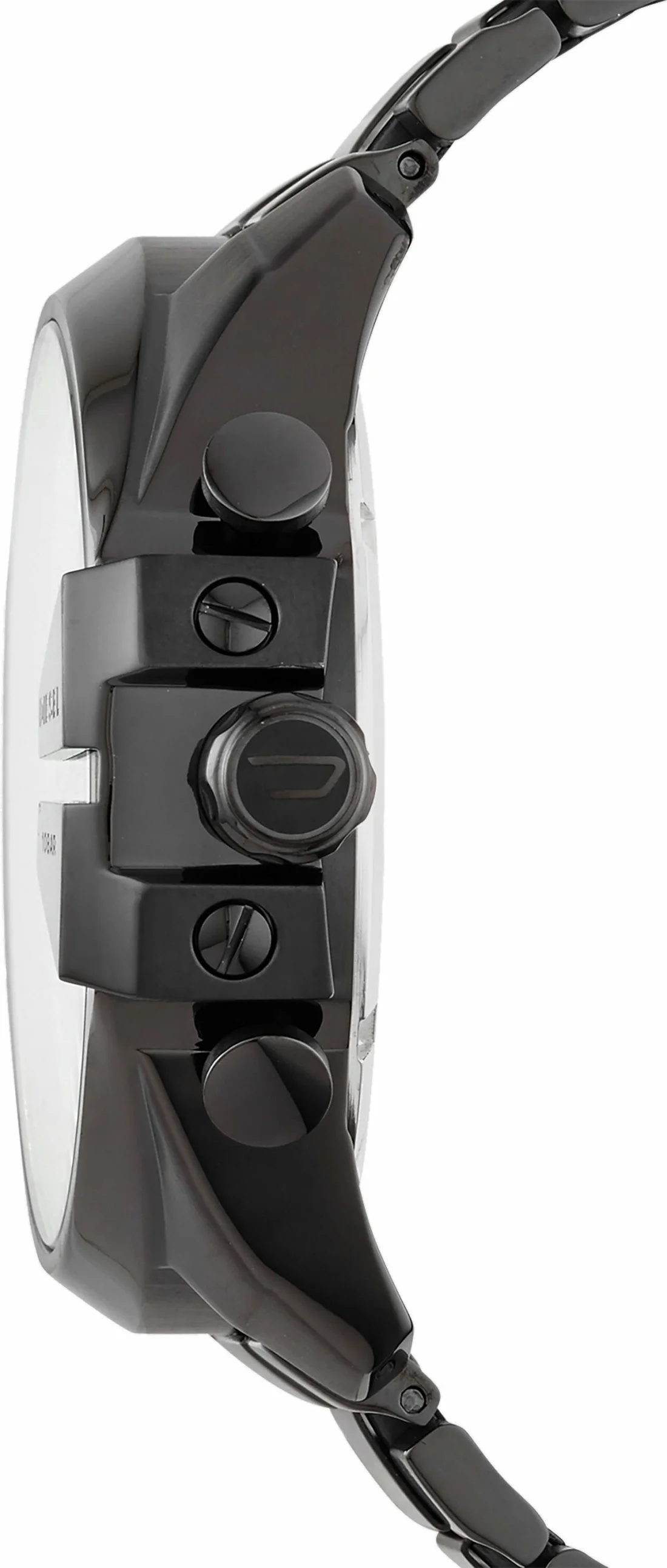 Montre Diesel Mega Chief DZ4318 pour Homme, Boîtier Acier Noir 51mm, Verre Iridescent vue 3