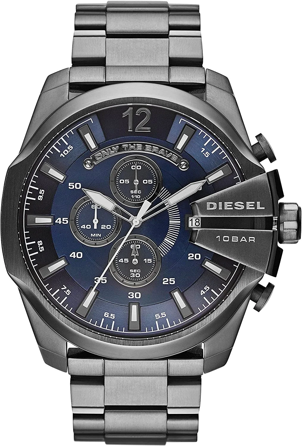 Montre Diesel Mega Chief DZ4329 pour Homme, Boîtier Acier Anthracite 59mm
