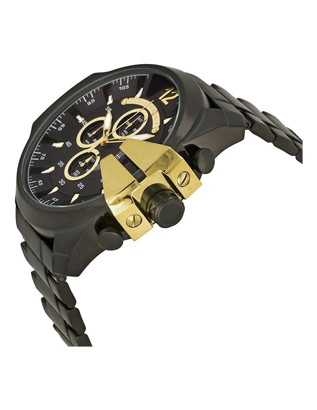 Montre Diesel Mega Chief DZ4338 pour Homme, Boîtier et Bracelet Acier Noir vue 2