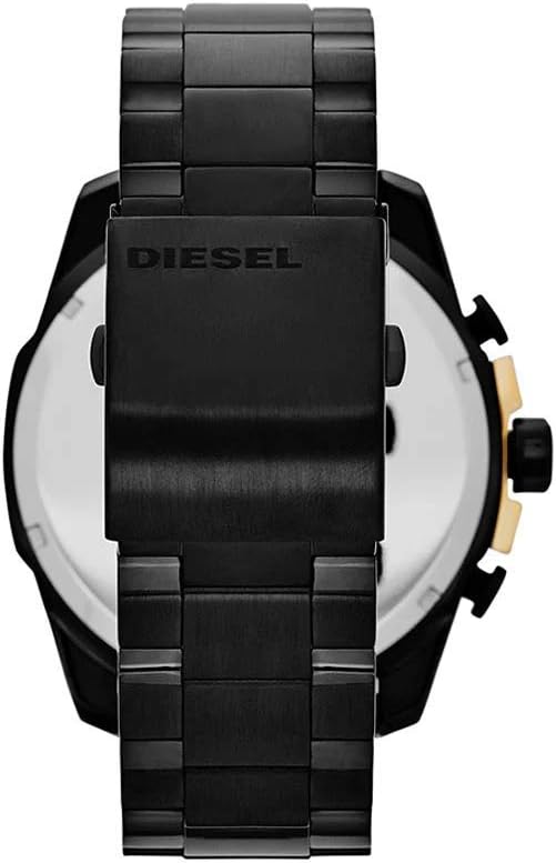 Montre Diesel Mega Chief DZ4338 pour Homme, Boîtier et Bracelet Acier Noir vue 3